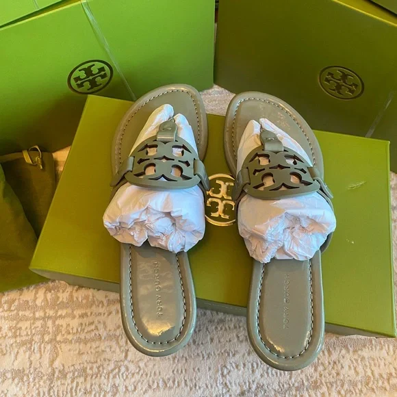 Tory Burch Women’s Miller Patent Leather Sandals - Picture 6 of 9